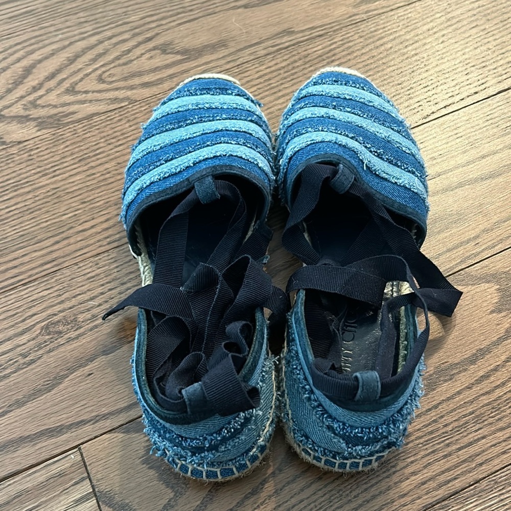 Jimmy Choo Blue Size 40 Espadrille Gladiator Flats in denim